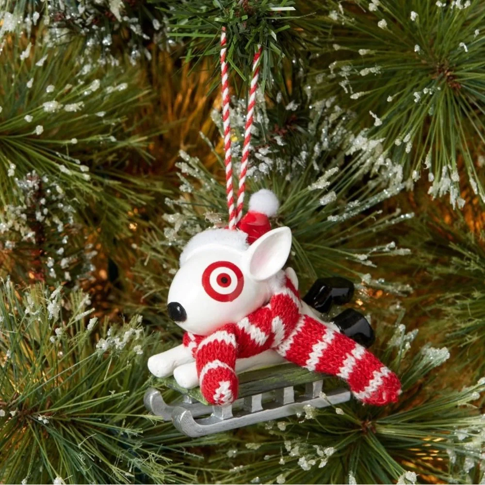 Target BULLSEYE Dog Ornament 2022 Sledding Dog Mascot Wondershop NWT